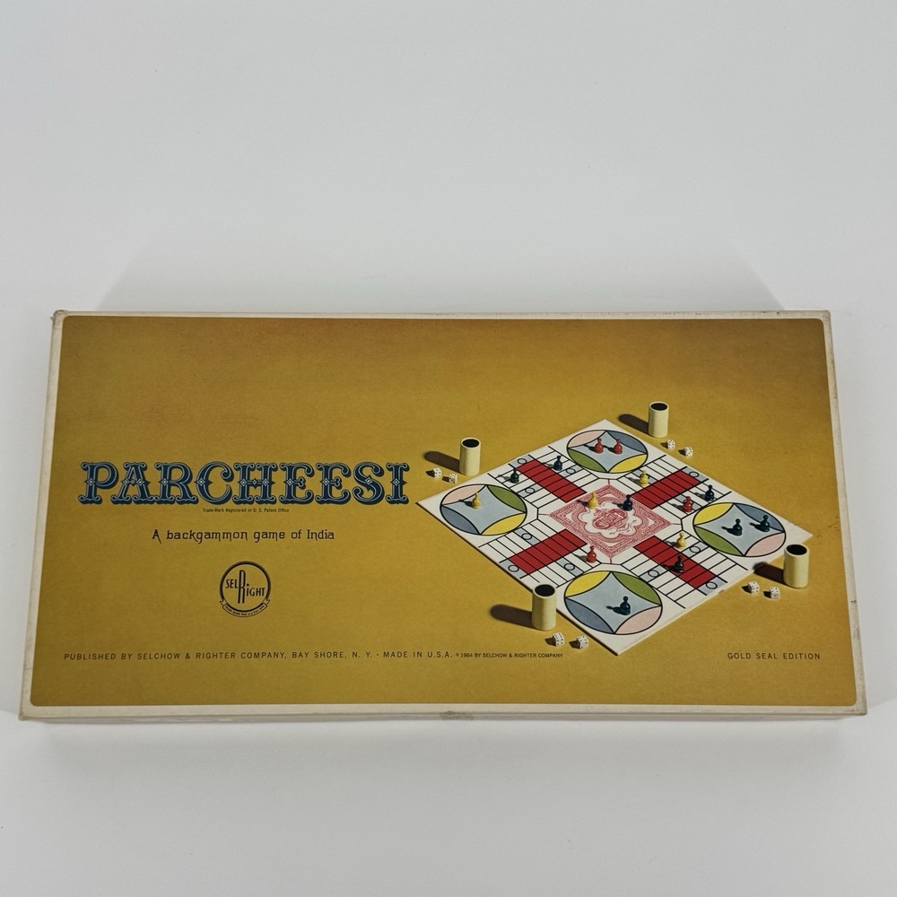 Vintage 1964 Parcheesi Gold Seal Edition Selchow & Righter Board Game Retro - Picture 2 of 10